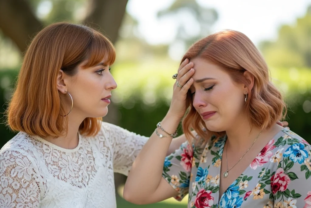 friend saying comforting words