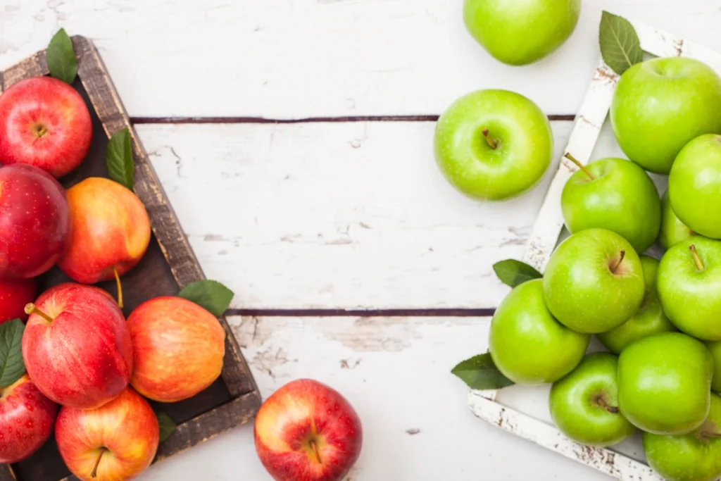 granny smith and fiji apples for making caramel apples at home