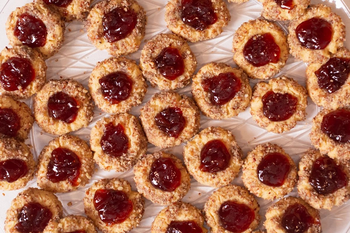 peanut butter and jelly thumbprint cookies